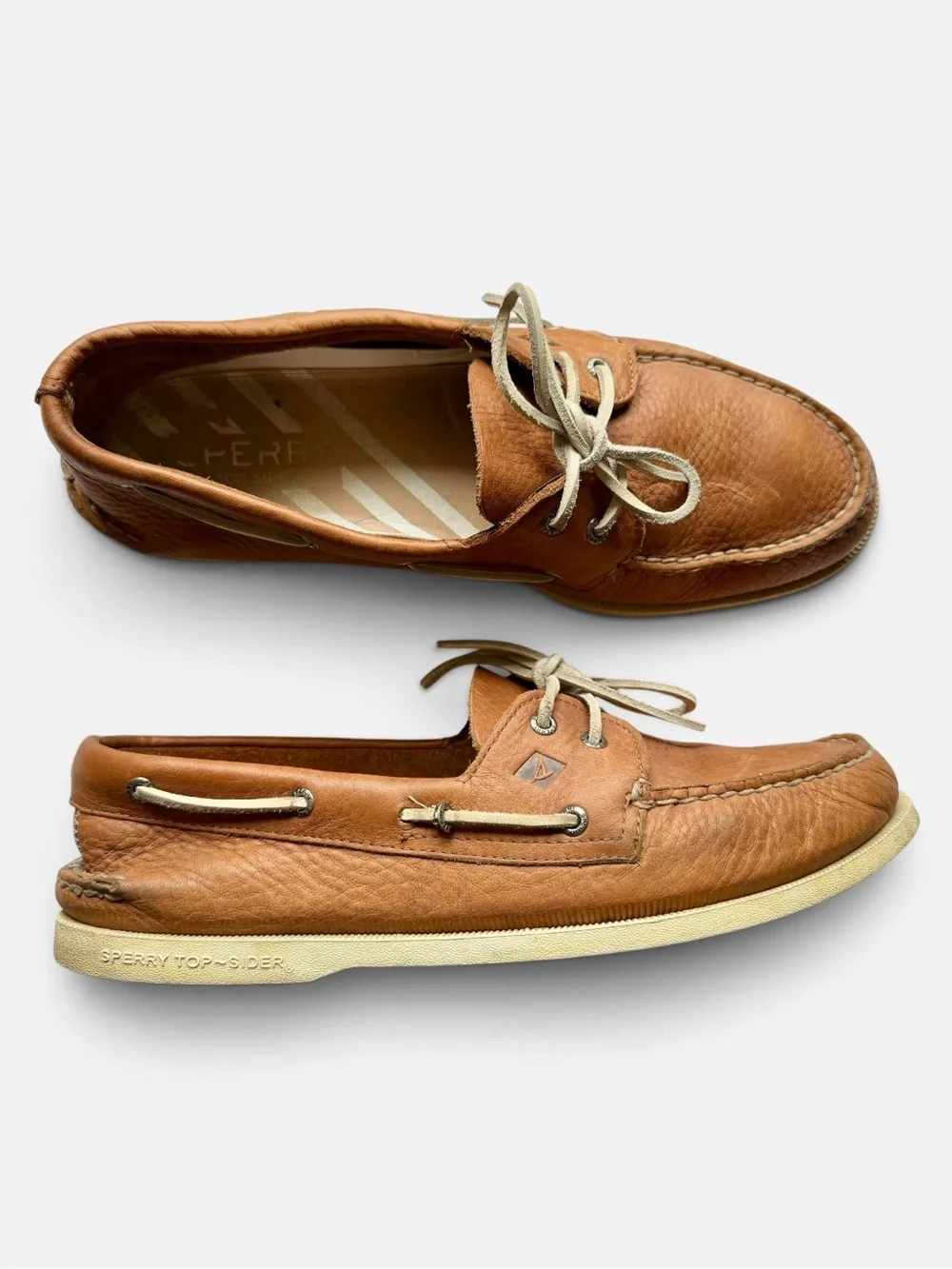 Sperry Authentic Original Daytona Leather Boat Shoes Tan Men’s Size 13 M Lace Up